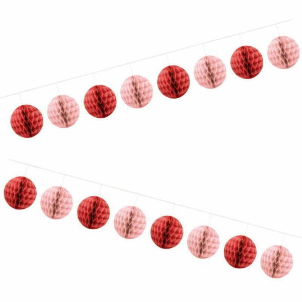 Red Honeycomb Garland - 4m