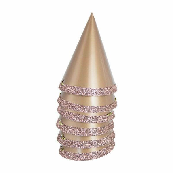 6 Pack Rose Gold Party Hats