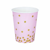 Load image into Gallery viewer, 8 Pack Pink Dots Foil Paper Cups - 266ml