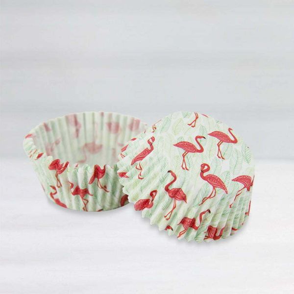 40 Pack Flamingo Cupcake Cups - 5.5cm x 3cm