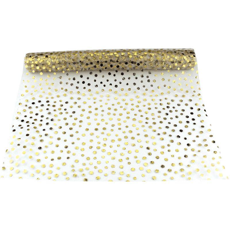 Gold Dot Tulle Table Runner - 30cm x 3m