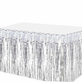 Load image into Gallery viewer, Metallic Silver Table Skirt

