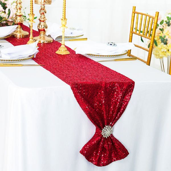 Red Sequin Table Runner - 180cm x 30cm