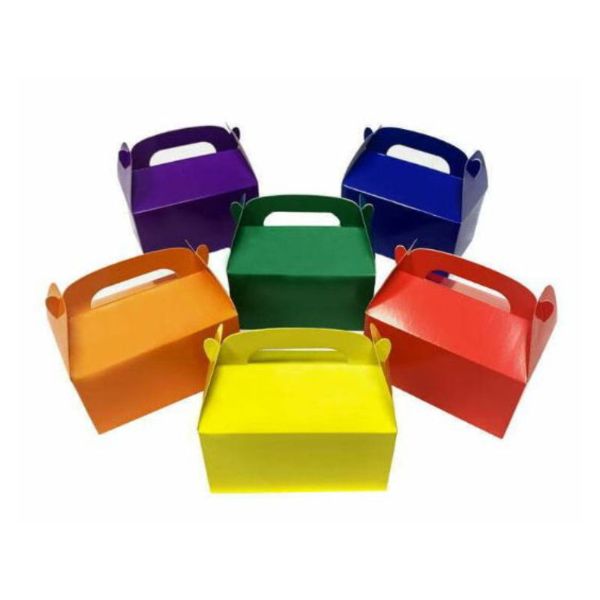 6 Pack Multicolour Treat Box - 15cm x 9cm
