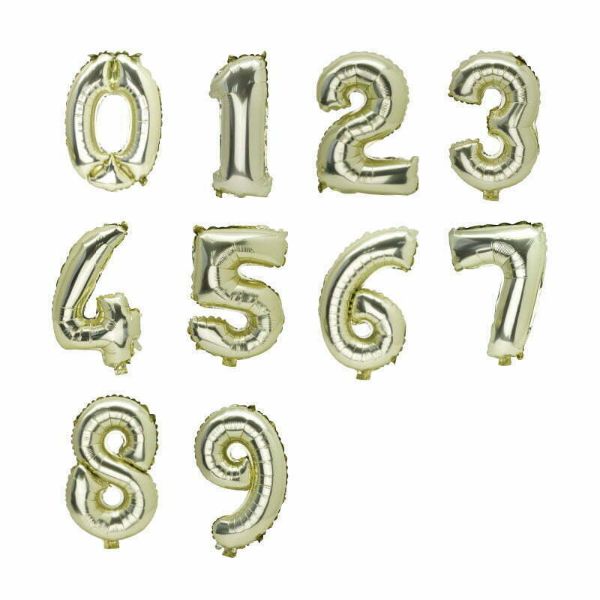 Light Gold Number 8 Foil Balloon - 36cm