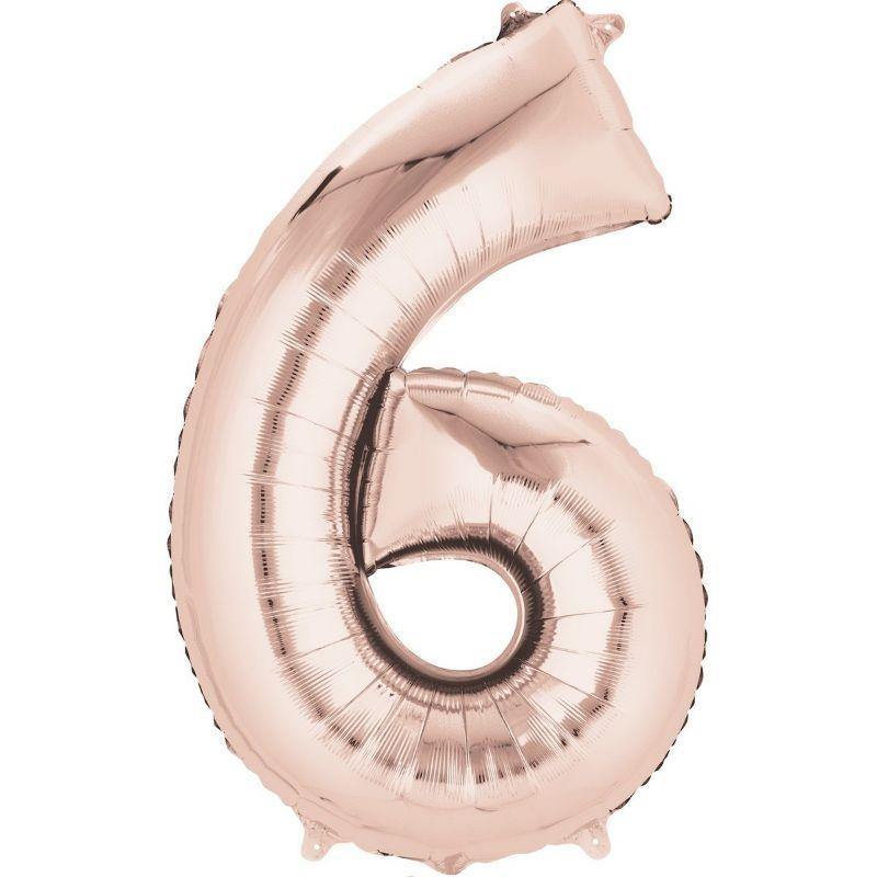 Rose Gold Foil Balloon #6 - 36cm - The Base Warehouse