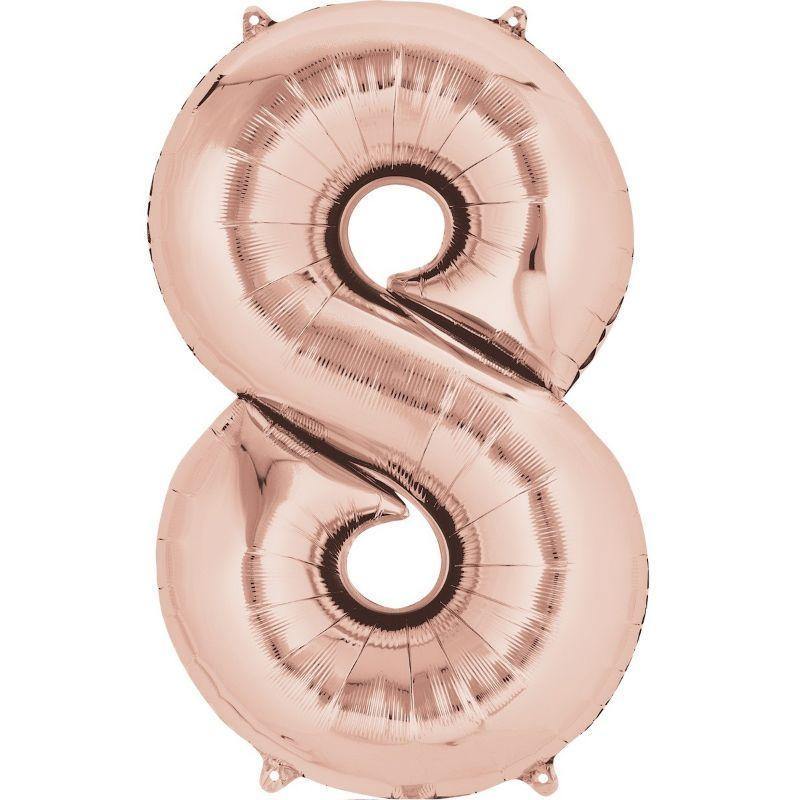 Rose Gold Foil Balloon #8 - 36cm - The Base Warehouse