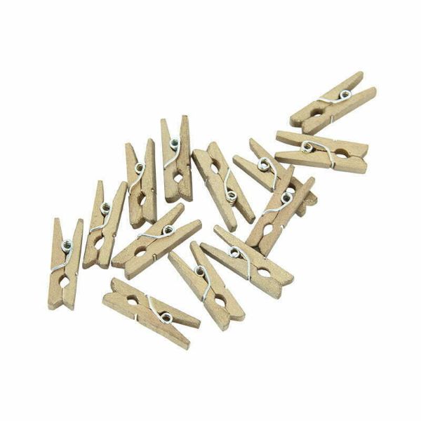 24 Pack Gold Wooden Pegs - 36cm x 36cm x 28cm