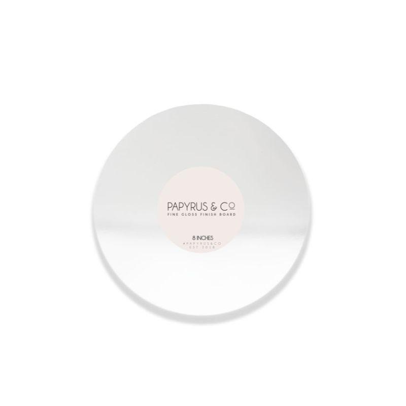 Gloss White Masonite Round Cake Board - 20cm x 0.6cm