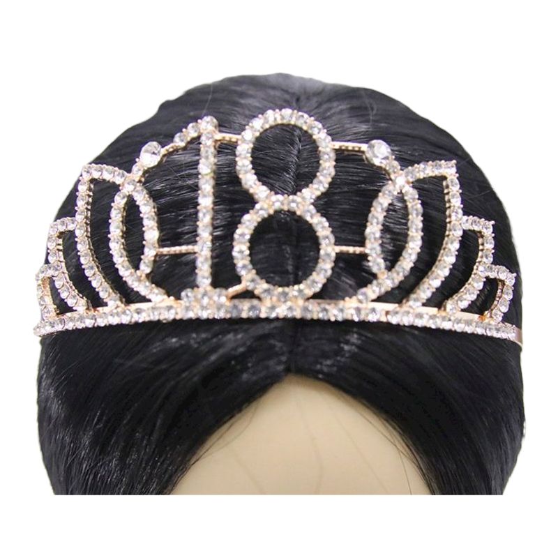 Gold 18th Birthday Tiara With Diamantes