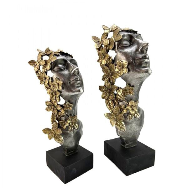 Resin Human Face Table Top Statue - 40cm