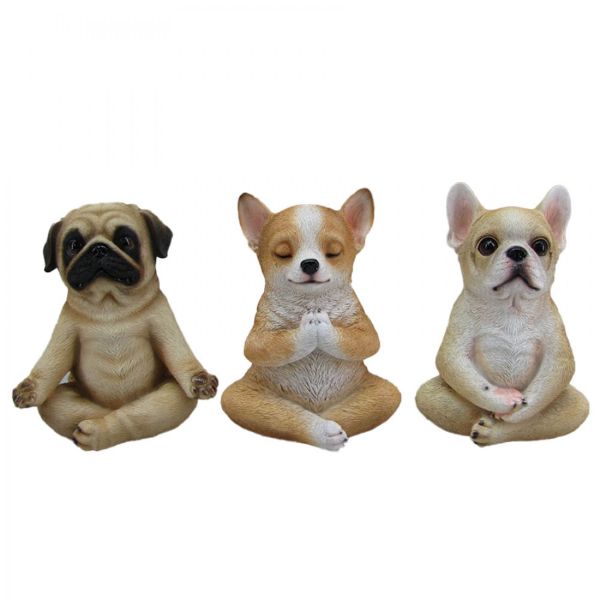 Resin Yoga Dog Statue - 17cm