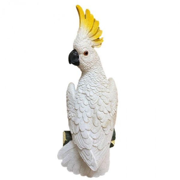 Parrot White Wall Plague - 34cm