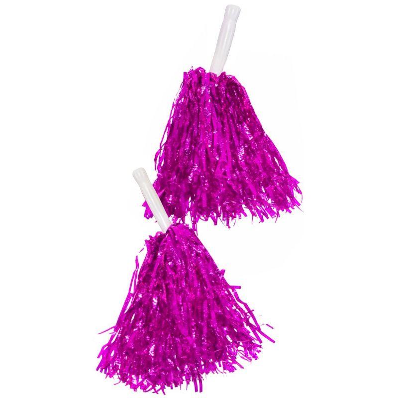 2 Pack Hot Pink Cheerleader Pom Pom - 80g