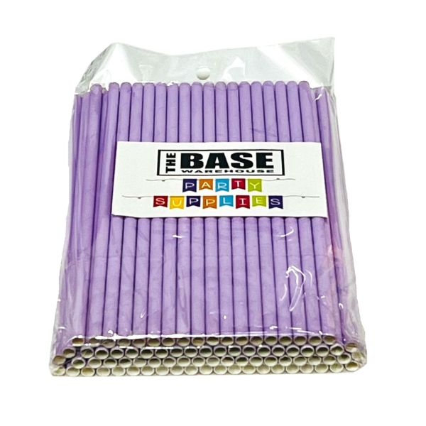 80 Pack Lilac Paper Straws