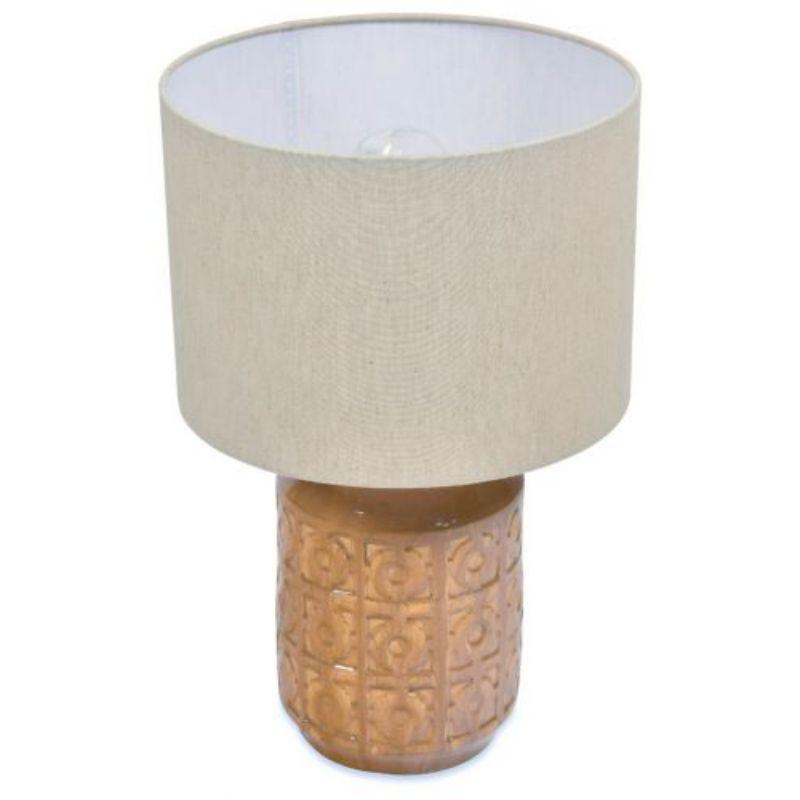 Chiang Terracotta Table Lamp with Shade - Yellow/Natural - 44cm