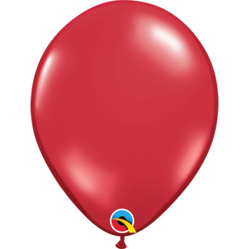Ruby Red Round Qualatex Plain Latex Balloon - 27cm