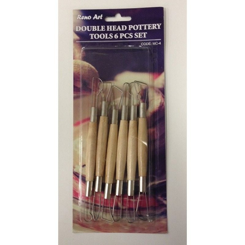 6 Pack Clay Double Head Knife Set - 20.30cm