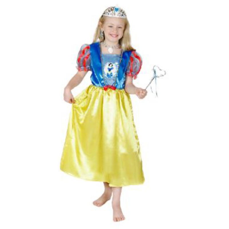Girls Snow White Glitter Costume - Size 6-8 Years