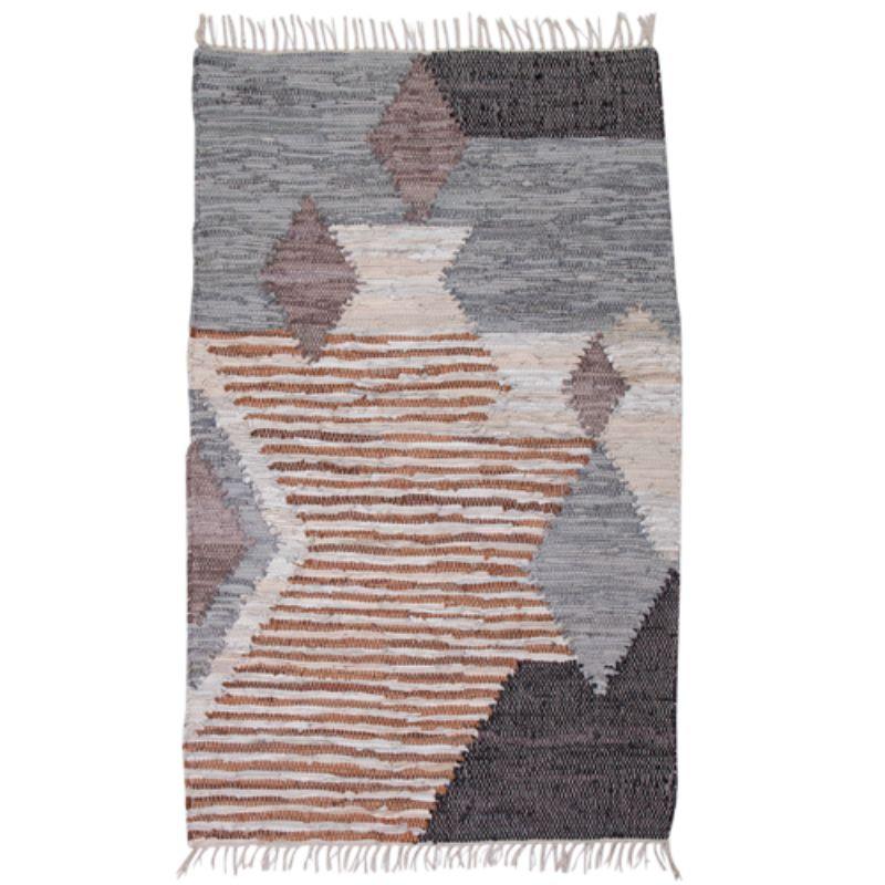 Teken Woven Leather & Cotton Rug - 90cm x 150cm