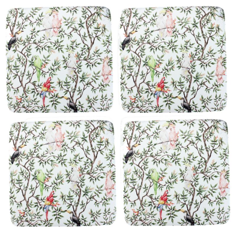 4 Set Founding Feathers Resin Coasters - 10cm