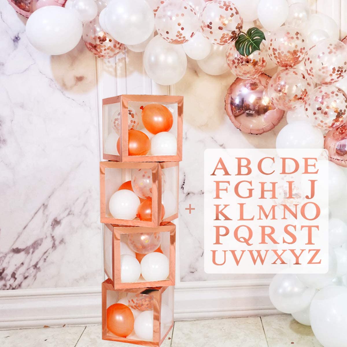 Metallic Rose Gold Letter G for Balloon Box - 14cm
