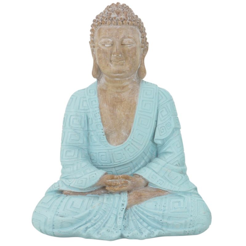 Blue Meditate Monk Statue - 13cm x 18cm