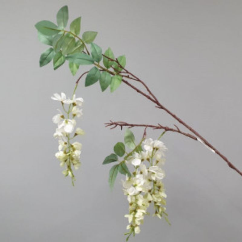 White Wisteria Spray by 3 - 85cm