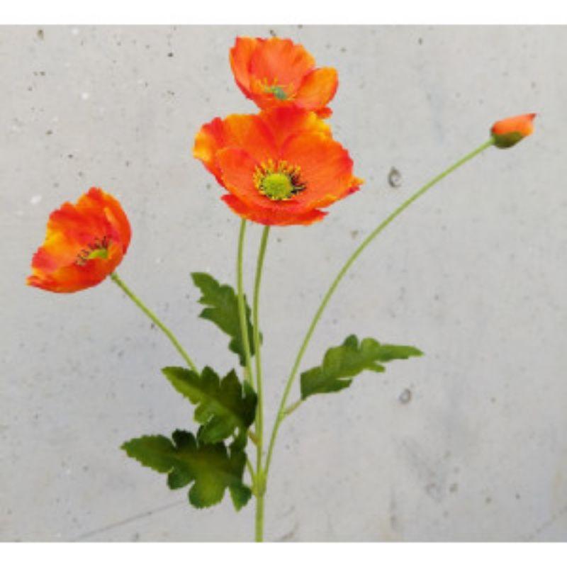 Orange Poppy Spray - 57cm