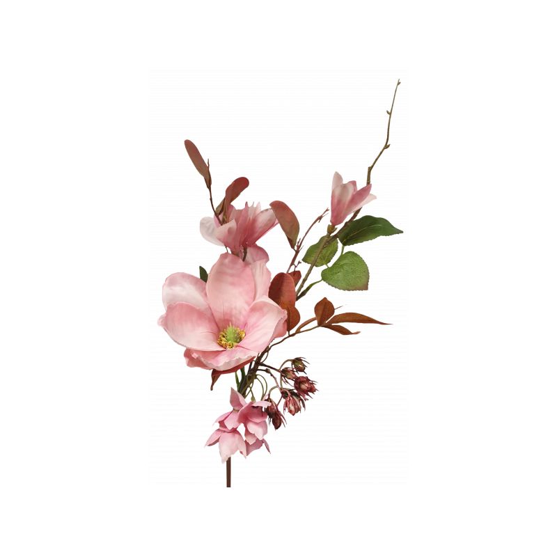 Dusty Pink Dried Magnolia Hydrangea Frangipani Bouquet - 45cm