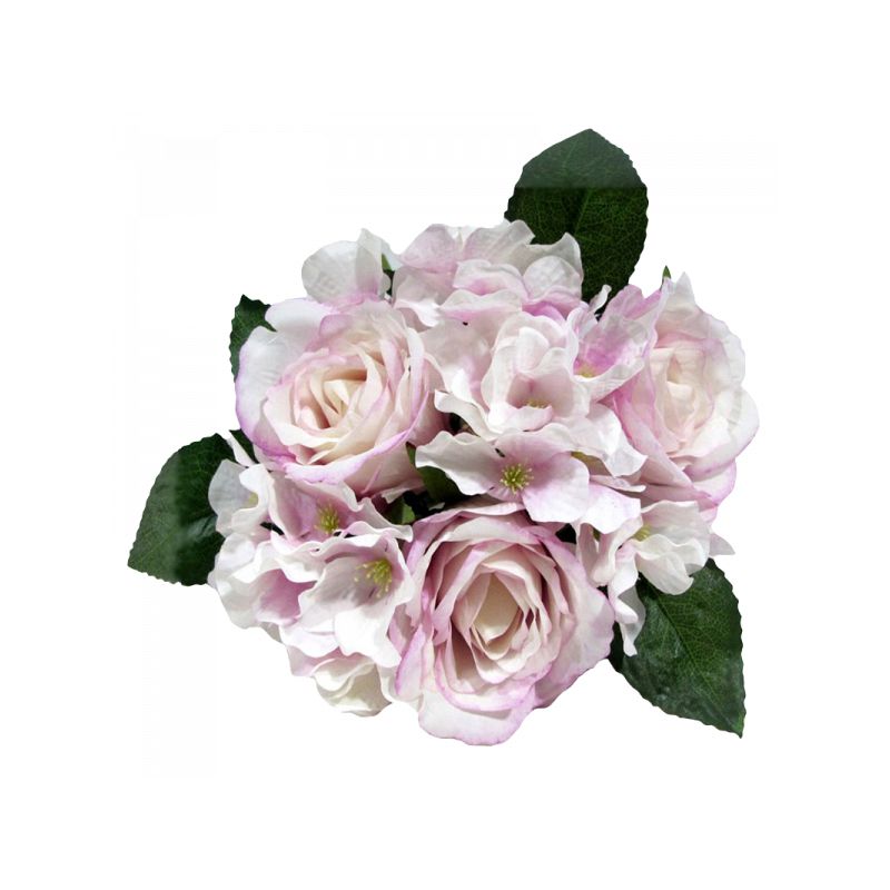 Light Pink Rose & Hydrangea Bouquet - 34cm