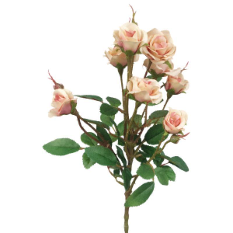 Peach Mini Rose Spray - 52cm