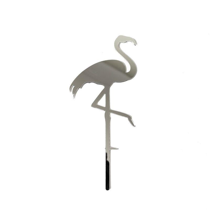 Mirror Flamingo Cake Topper - 20cm x 10cm