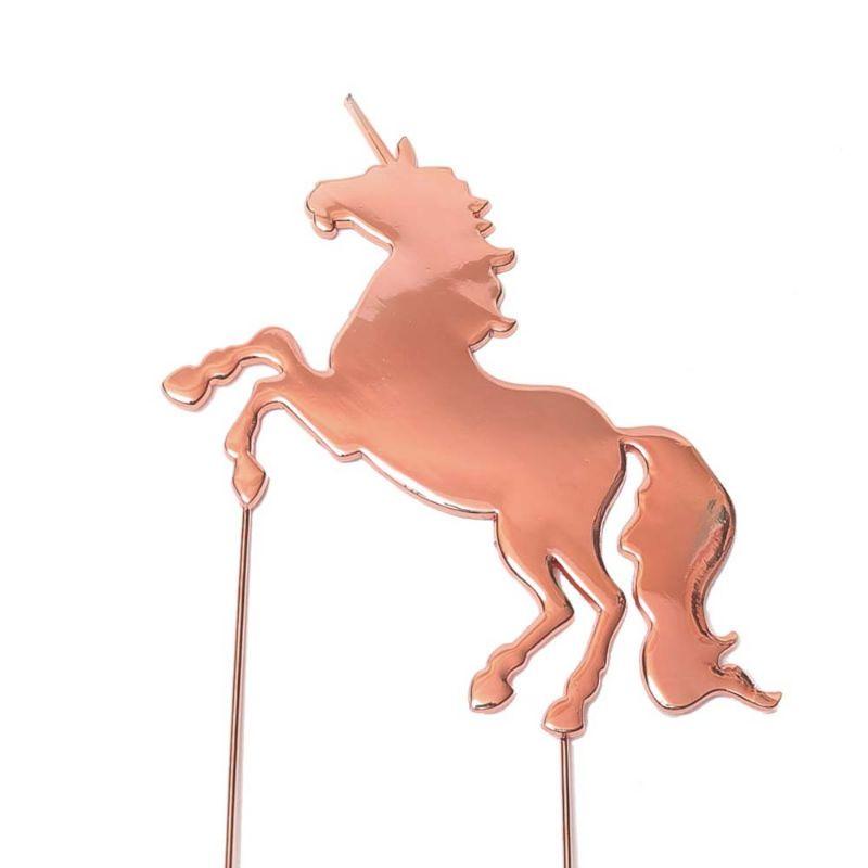 Rose Gold Plated Unicorn Cake Topper - 23.5cm x 11.5cm