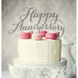 Load image into Gallery viewer, Silver Happy Anniversary Cake Topper - 11cm x 17.5cm