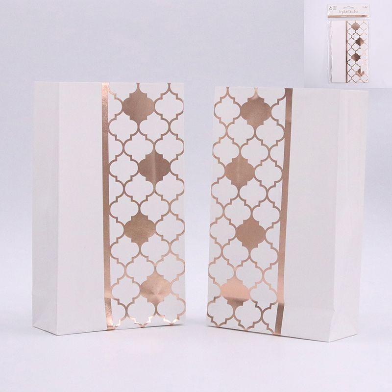 6 Pack Rose Gold Moroccan Key Loot Bags