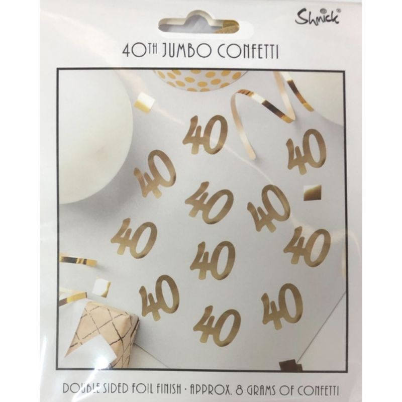 Metallic Gold 40 Jumbo Confetti Scatters - 8g
