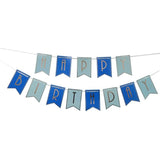 Load image into Gallery viewer, Blue &amp; Gold Foil Happy Birthday Banner
