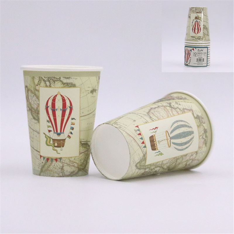12 Pack Hot Air Balloon Cups - 266ml