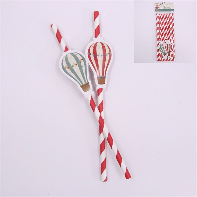 12 Pack Hot Air Balloon Straws