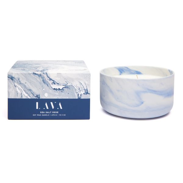 Lava Sea Salt Rose Soy Candle - 470g