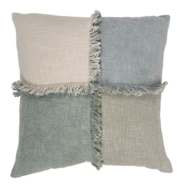 Multi Green Calmille Cotton Cushion - 50cm x 50cm