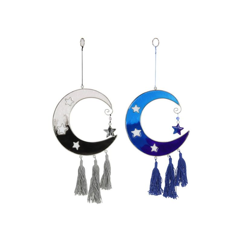 2 Tone Moon Suncatcher with Tassles