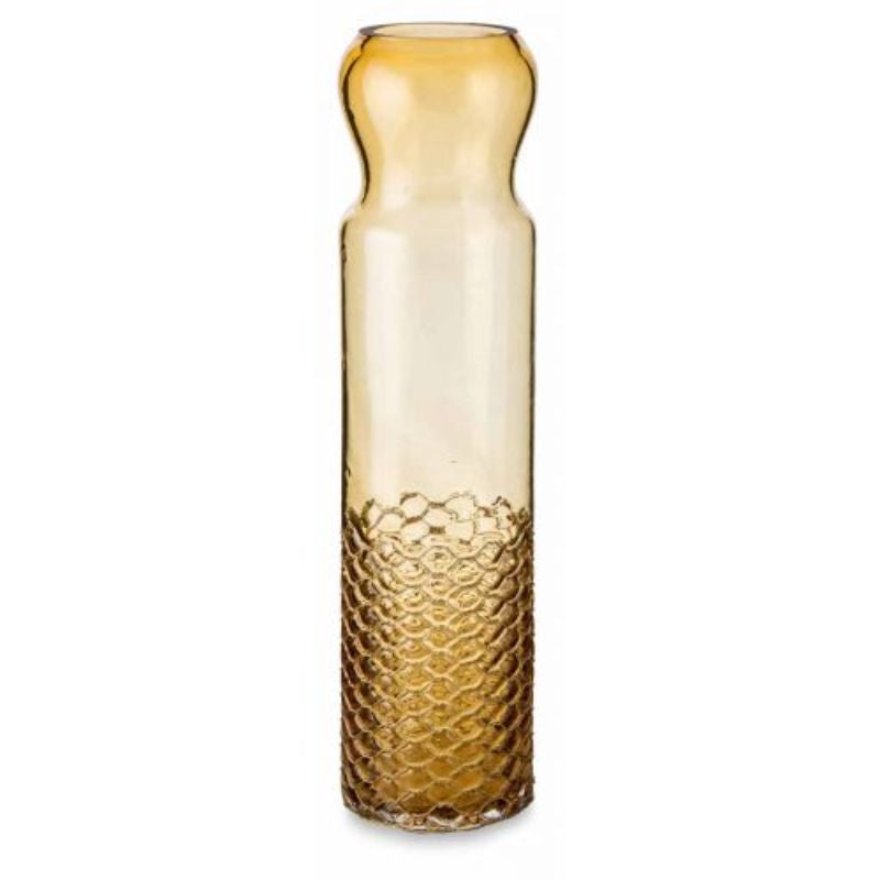 Cylindrical Glass Vase With Copper Net - 11cm x 11cm x 44.5cm