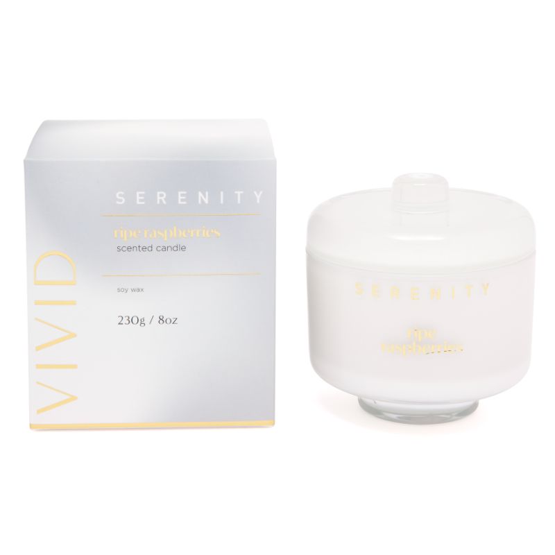 Serenity Vivid Ripe Raspberries Scented Candle - 230g