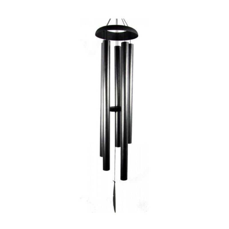 5 Tube Silver Long Metal Column Harmonious Hanging Wind Chime - 130cm