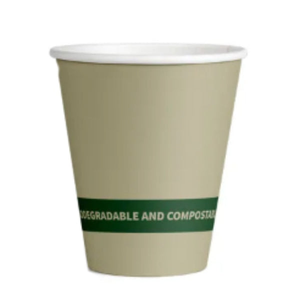 25 Pack Brown Single Wall Compostable Coffee Cup - 350ml | The Base ...