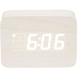Load image into Gallery viewer, White Wooden Cuboids LED Table Clock - 10cm x 7cm x 4.3cm