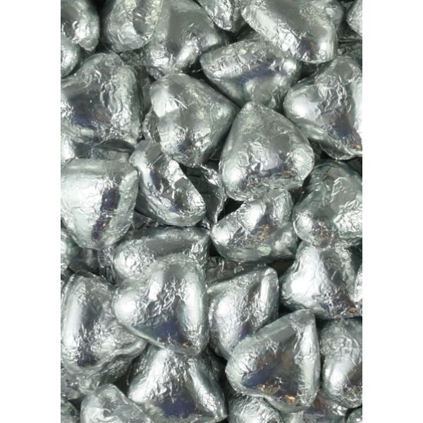Silver Chocolate Hearts - 1kg