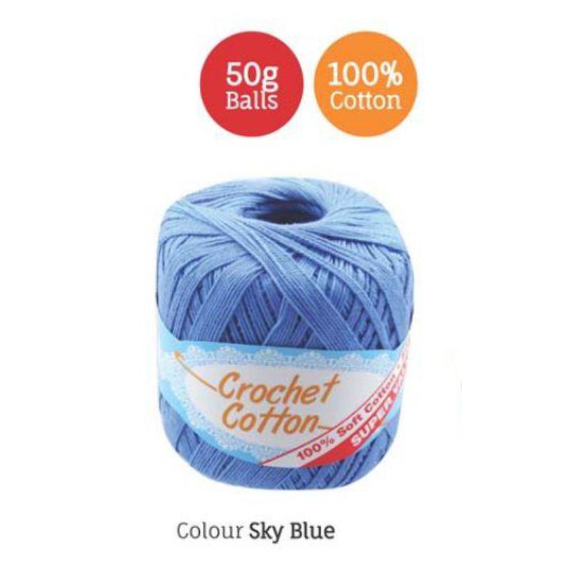 Sky Blue Crochet Cotton - 50g